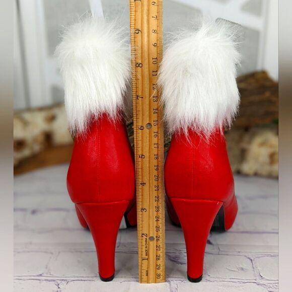 Ellie 4" Womens Bootie With Faux Fur 414/CLAUS/RED - Picture 5 of 11